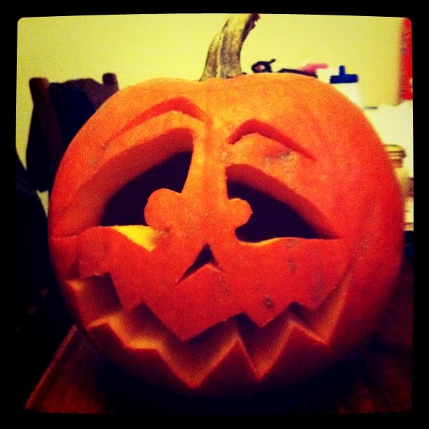 Our 2010 Pumpkin all carved up
