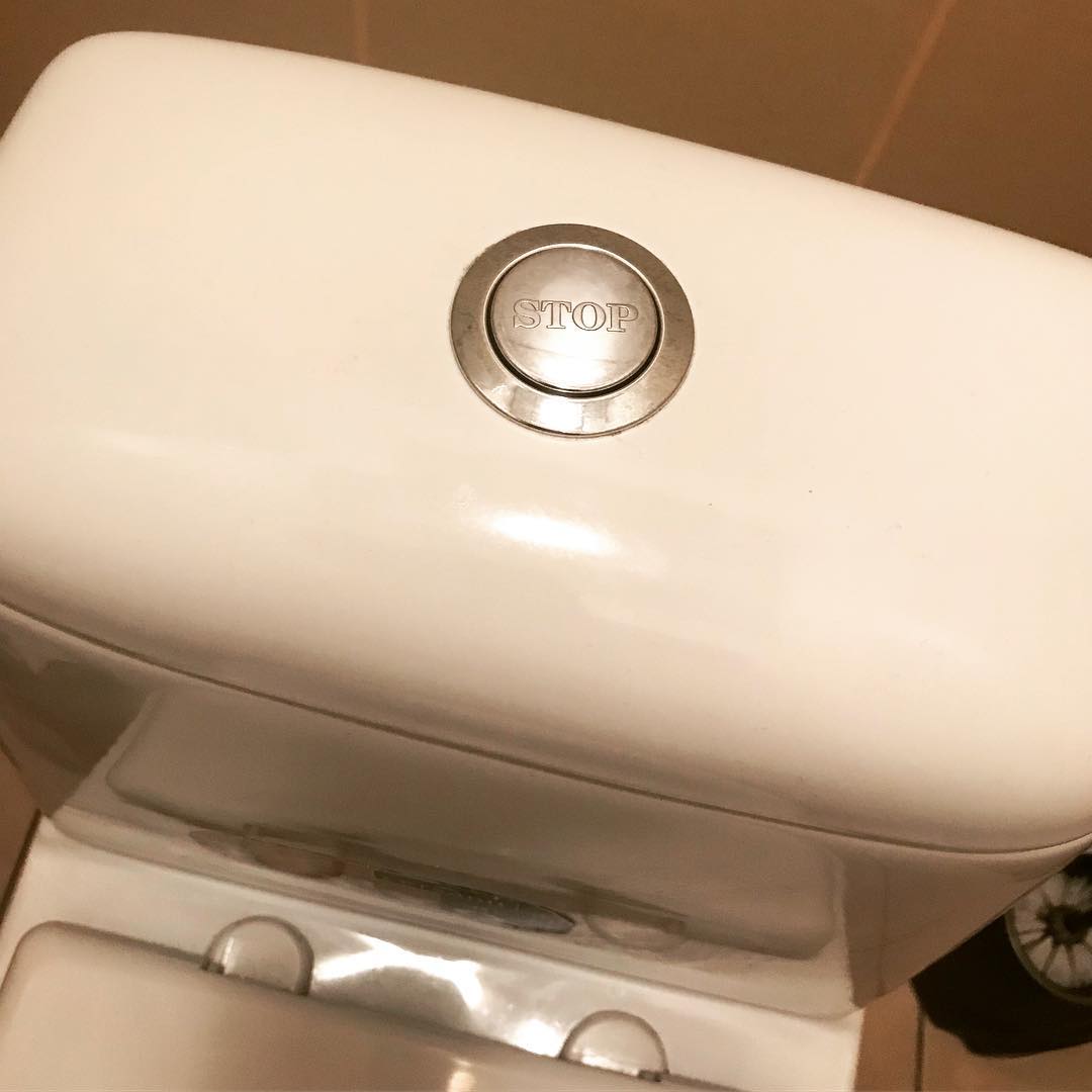 This one has got me thinking, the flush button in the loo at the Ukraine office has a “Stop” label … my OCD is driving me nuts as to try to understand its significance!