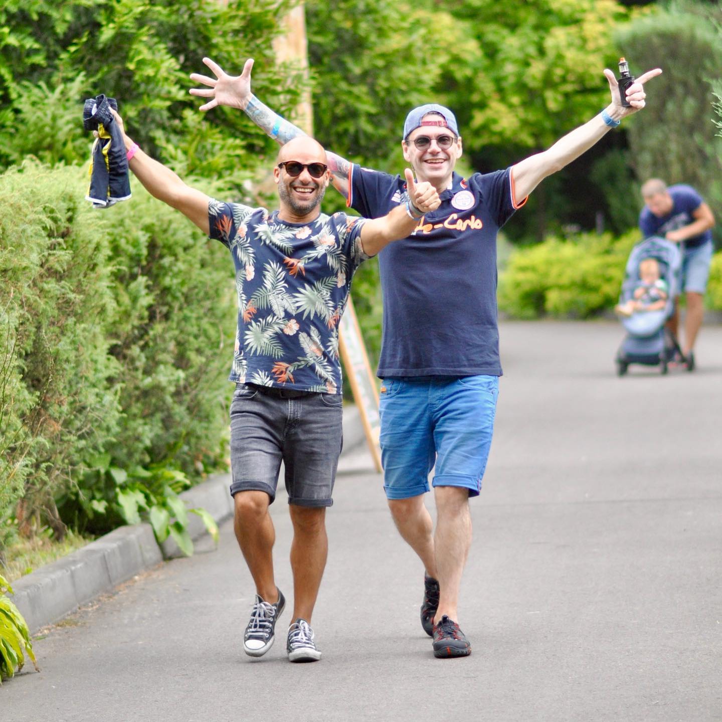 Peter and I last week at the OnApp company summer party 🥳 in Ukraine 🇺🇦 , walking from shooting guns to go drinking next … 😬 … and back !