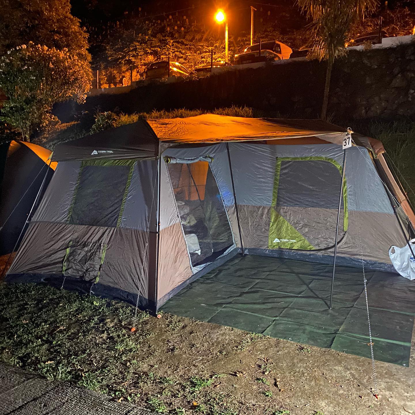 Camping at night